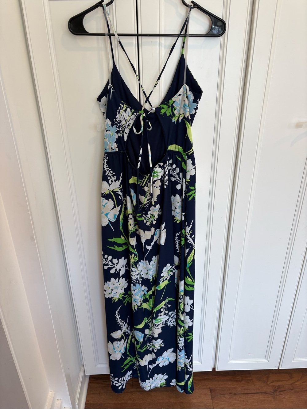 Navy Floral Spaghetti-Strap Maxi Dress - Picture 2 of 4